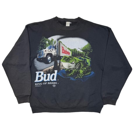 Budweiser JUMP ON A BUD 1995 THIS BUD'S FOR YOU CREWNECK SWEAT BLACK XL 5233