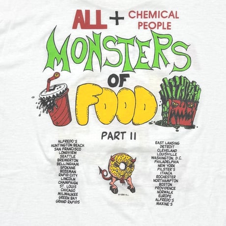 CHEMICAL PEOPLE ALL MONSTERS OF FOOD SUMMER TOUR 88 HANES XL 7870