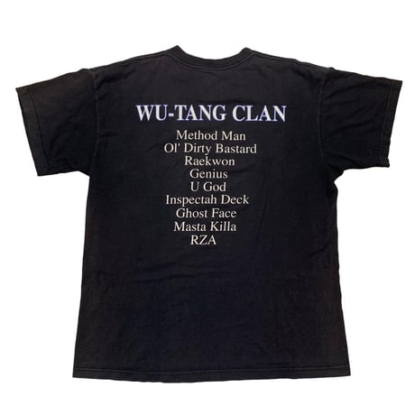 WU-TANG CLAN BLUE LOGO ALL MEMBER TEE BLACK POLYGRAM XL 5665