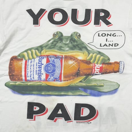 Budweiser 1995 FROG LINK PRINT YOUR PAD OR MINE ? WHITE CHAMP XL 5930