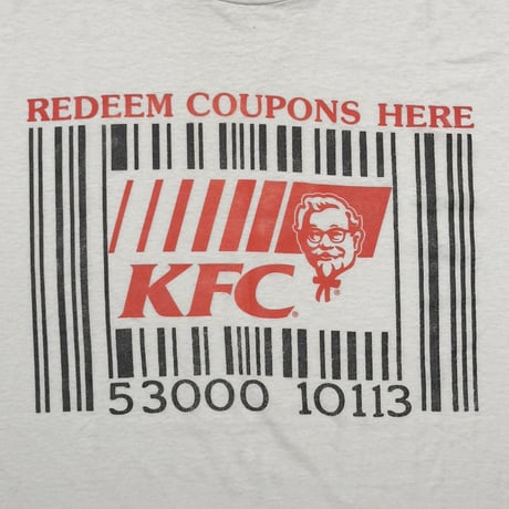 KFC REDEEM COUPONS BARCODE WHITE Hanes XL 1235