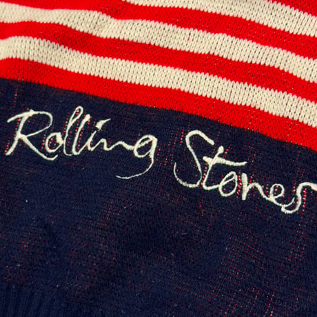 ROLLING STONES 1990 AMERICAN FLAG KNIT SWEATER NAVY LARGE 5221