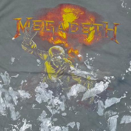MEGADETH SKULL DOUBLESIDE PAINTED FADED BLACK FITS XL 4940
