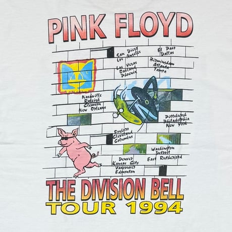 PINK FLOYD THE DIVISION BELL TOUR 1994 BOOTLEG WHITE FRUIT OF THE LOOM XXL 3479