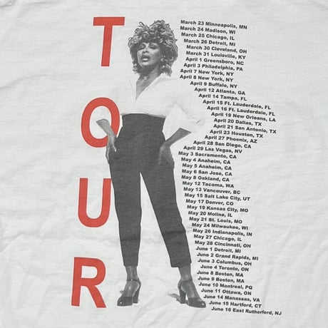 TINA TURNER TWENTY FOUR SEVEN TOUR WHITE GIANT FITS XL 2549