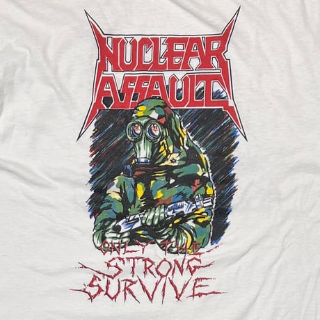 NUCLEAR ASSAULT ONLY THE STRONG SURVIVE WHITE SCREEN STARS XL 2902