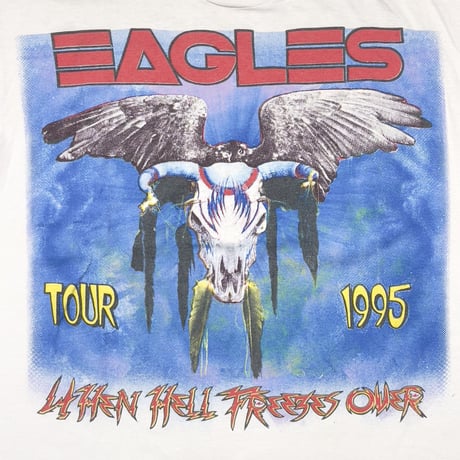 EAGLES WHEN HELL FREEZES OVER TOUR 1995 WHITE SHORT HILLS TEE XL 1287