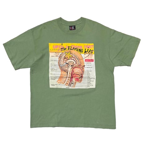 FLAMING LIPS UFOs in China 1987 SAGE GREEN GIANT BY TEE JAYS XL 6498