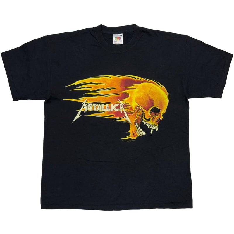 LLICA PUSHEAD SIDE FLAME SKULL Tシャツ METALLICA PUSHEAD SIDE FLAME SKULL Tシャツ