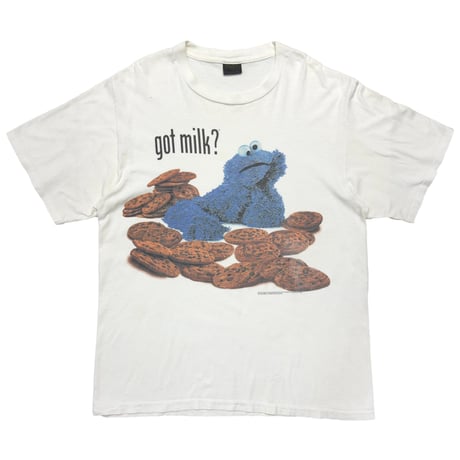 SESAME STREET COOKIE MONSTER GOT MILK? WHITE CHANGES XL 2476