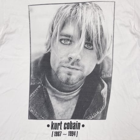 NIRVANA KURT COBAIN MEMORIAL PORTRAIT WHITE FITS XL 1196