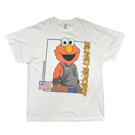 SESAME STREET ELMO SPORT 90's BOOTLEG BOXING TEE WHITE DELTE XL 7502