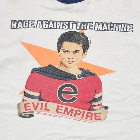 RAGE AGAINST THE MACHINE EVIL EMPIRE RINGER WHITE/NAVY GIANT XL 9833