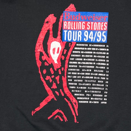 ROLLING STONES SPIKE LIP & TONGUE VOODOO LOUNGE CREWNECK SWEAT FRUIT OF THE LOOM LARGE 1636