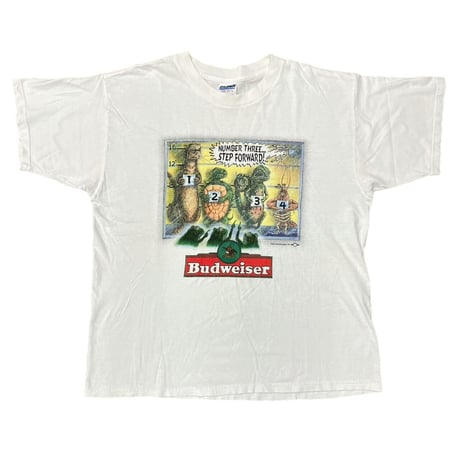 Budweiser NUMBER THREE STEP FORWARD ANIMALS MUGSHOT WHITE GILDAN XL 1711