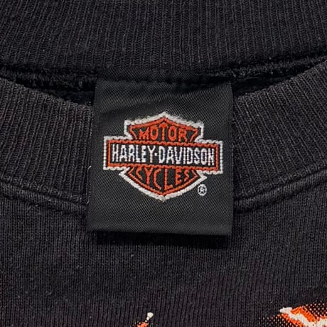 HARLEY DAVIDSON THUNDER & LIGHTNING ORANGE C&S OF NASHVILLE RAGLAN CREWNECK SWEAT HANES XL 9999