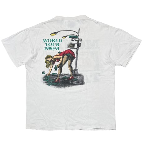AC/DC 1990 MONEY TALKS WORLD TOUR 1990/1991 WHITE BROCKUM XL 0834
