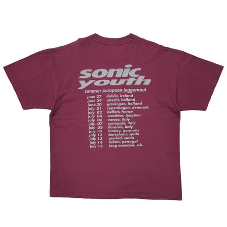 SONIC YOUTH SUMMER EUROPEAN JUGGERNAUT BURGUNDY SCREEN STARS XL 3863
