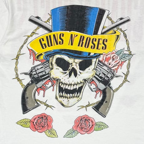 GUNS N' ROSES SKULL HAT BOOTLEG WHITE FITS XL 3152