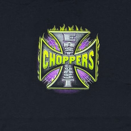 EAST COAST CHOPPERS GREEN FLAME IRON CROSS ARM SPIDER LS BLACK GILDAN LARGE 9045