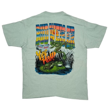 Budweiser 1995 FROG IN POCKET PRINT TEAL anvil XL 0175