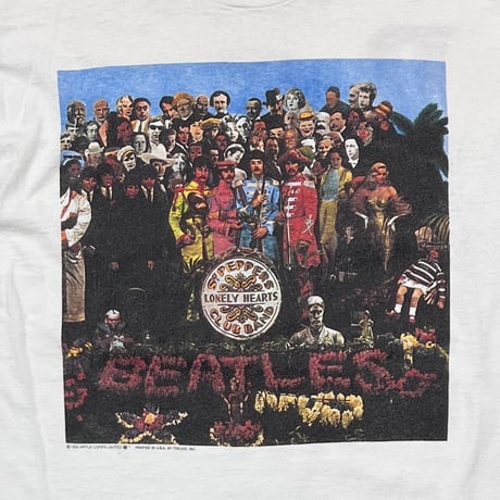 THE BEATLES LONLEY HEARTS LS WHITE FRUIT OF THE LOOM LARGE 9675