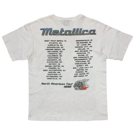 METALLICA GIMME FUEL NORTH AMERICAN TOUR 1998 WHITE GIANT LARGE 7574