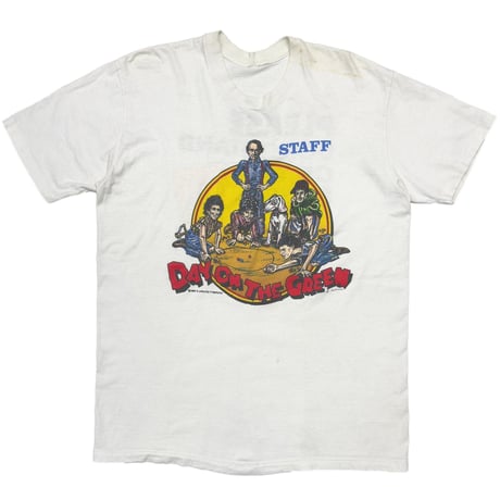 ROLLING STONES 1989 DAY ON THE GREEN STAFF TEE FITS L-XL 2982