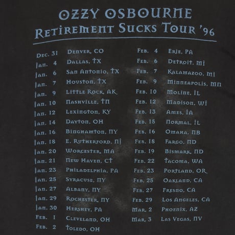 OZZY OSBOURNE 1996 RETIREMENT SUCKS TOUR TOUCH OF GOLD XL 7669