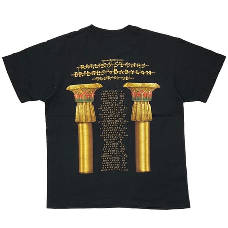 THE ROLLING STONES 1997-98 BRIDGE TO BABYLON GOLD TONGUE BLACK ANVIL LARGE 1563
