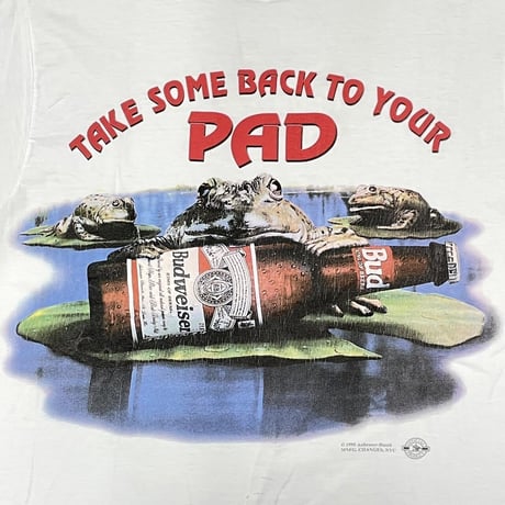Budweiser 1995 TAKE SOME BACK TO YOUR PAD WHITE CHANGES XL 2696