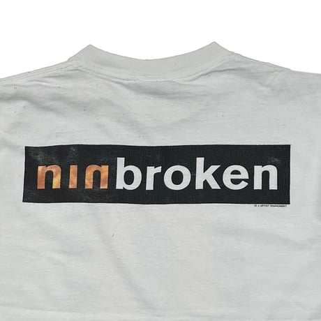 NINE INCH NAILS broken n LOGO WHITE ALL SPORT LARGE 7132