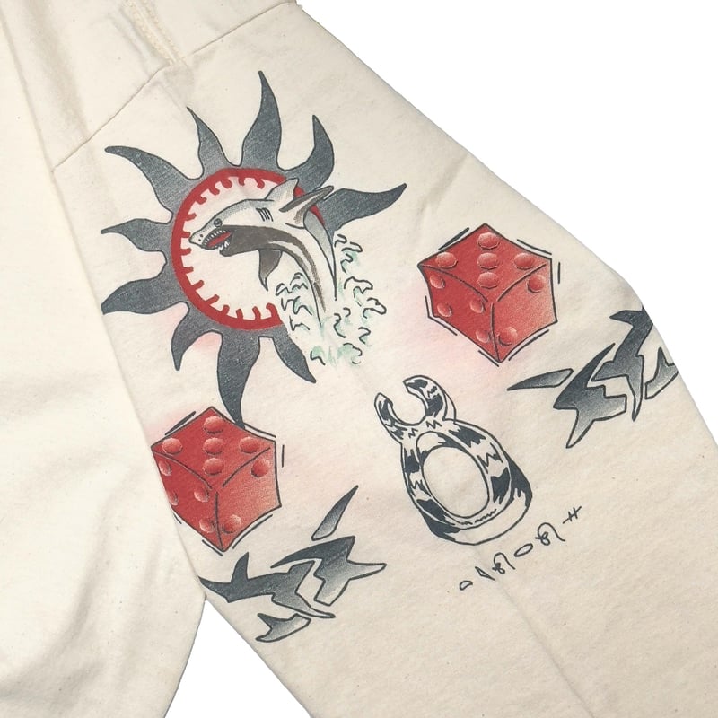 トップス DENNIS RODMAN TATTOO LS NATURAL LARGE DENNIS RODMAN TATTOO LS NATURAL LARGE 2913 | gr