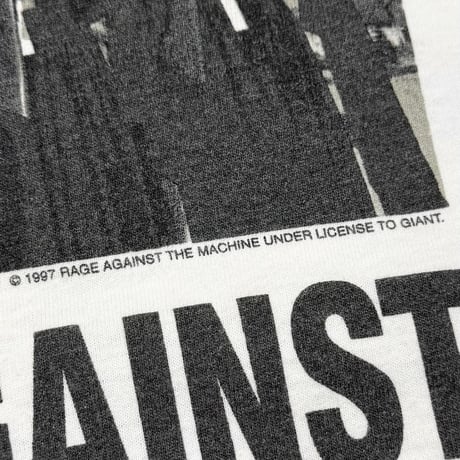 RAGE AGAINST THE MACHINE 1997 NUNS AND GUNS WHITE GINAT FITS XL 8036