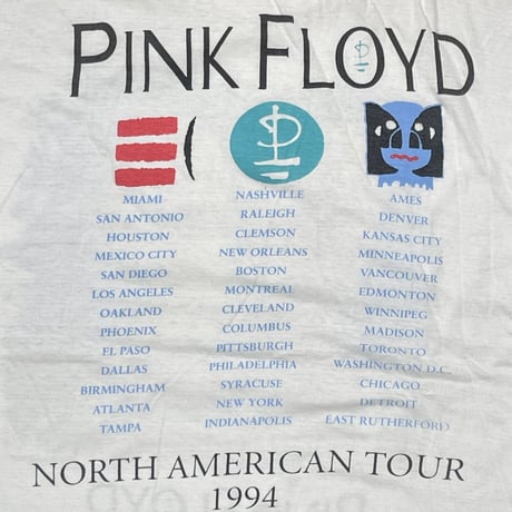PINK FLOYD NORTH AMERICAN TOUR 1994 WHITE FITS XL 7826