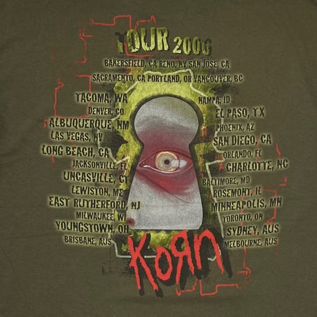 KORN TOUR 2006 OLIVE GIANT FITS XL 4731