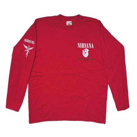 NIRVANA Y2K BOOTLEG HEART SHAPED BOX RED LS FRUIT OF THE LOOM SMALL 3210