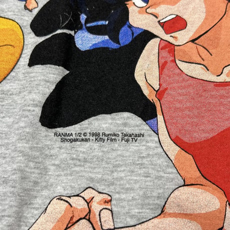 RANMA 1/2 1998 MEMBER TEE GREY SCREEN STARS XL 6470