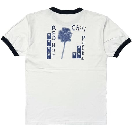 RED HOT CHILI PEPPERS 2002 TOUR RINGER WHITE NAVY FITS XL 9031