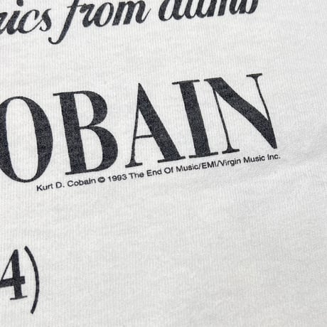 NIRVANA 1995 KURT COBAIN MTV UNPLUGGED THE SUN IS GONE WHITE SOF TEE MEDIUM 3774