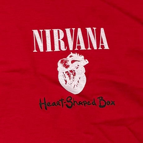 NIRVANA Y2K BOOTLEG HEART SHAPED BOX RED LS FRUIT OF THE LOOM SMALL 3218
