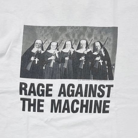 RAGE AGAINST THE MACHINE NUNS & GUNS WHITE SCREENSTARS LARGE 5921