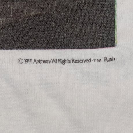 RUSH 1991 ROLL THE BONES TOUR 1991-92 PORTRAIT WHITE FITS XL 1288