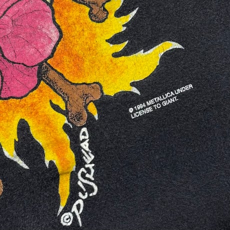 METALLICA PUSHEAD 1994 FLAMING FLOWER SKULL GINAT XL 5968