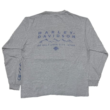 HARLEY DAVIDSON FRONT V FLAME SALTLAKESITY UTAH LS ASH GREY XL 7924