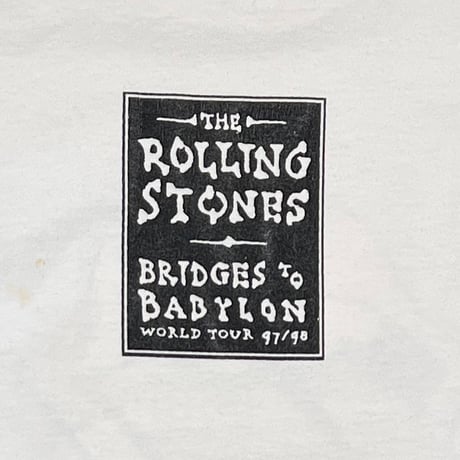 ROLLING STONES NATIVE LIP & TONGUE BRIDGES TO BABYLON WORLD TOUR 97/98 WHITE anvil LARGE 3190