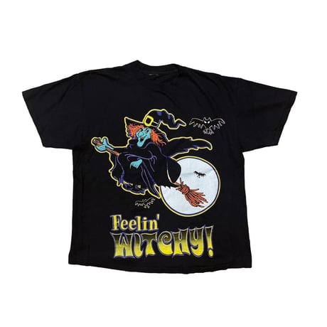 90S VINTAGAE FEELIN' WITCHY! CARTOON TEE BLACK 5302