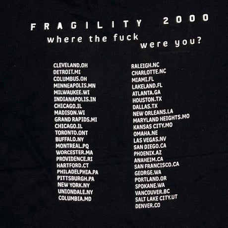 NINE INCH NAILS FRAGILITY 2000 ALL SPORT XL 9948