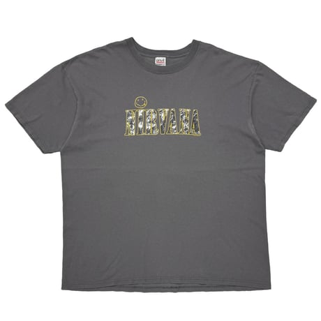 NIRVANA TEXT LOGO WITH SMILE CHARCOAL ANVIL XL 0432