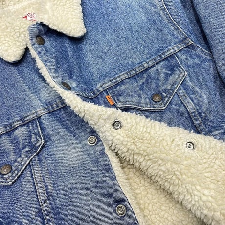 LAST OF STORE VINTAGE LEVI'S DENIM BOA SHERPA JACKET XL 1432